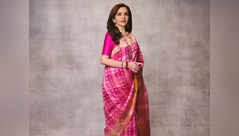 Nita Ambani stuns in rose hued Banarasi sari