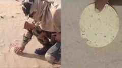 BSF jawan roasts papad on sand in Bikaner