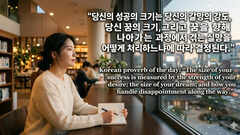 Korean proverb of the day: &ldquo;The size of your success is measured by the strength of your desire; the size of your dream; and how you handle disappointment along the way.&rdquo;