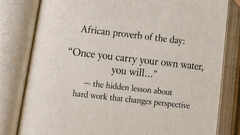 African proverb of the day: &ldquo;Once you carry your own water, you will&hellip;&rdquo; &mdash; the hidden lesson about hard work that changes perspective