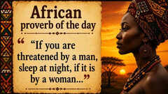 African proverb of the day: &ldquo;If you are threatened by a man, sleep at night, if it is by a woman...&rdquo; &mdash; life lessons on intuition, emotional intelligence, hidden strength, resilience, and why power is not always loud