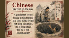 Chinese proverb of the day: &ldquo;A gentleman would rescue a man trapped in a well, but he would not&hellip;&rdquo; &mdash; the proverb explains why helping everybody can sometimes destroy you