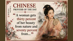 Chinese proverb of the day: &ldquo;A woman gets thirty percent of her beauty from nature and seventy percent from...&rdquo; &mdash; why this centuries-old saying is about much more than cosmetics