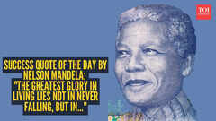 Success quote of the day by Nelson Mandela: "The greatest glory in living lies not in never falling, but in..."