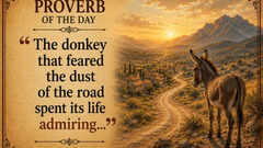 Proverb of the day: &ldquo;The donkey that feared the dust of the road spent its life admiring...&rdquo;