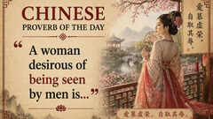 Chinese proverb of the day: &ldquo;A woman desirous of being seen by men is&hellip;&rdquo;