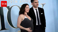 Pregnant Aubrey Plaza shows baby bump with Chris Abbott