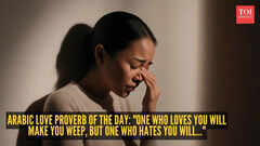 Arabic love proverb of the day: "One who loves you will make you weep, but one who hates you will..."