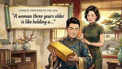 Chinese proverb of the day: &ldquo;A woman three years older is like holding a...&rdquo;