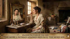 Spanish proverb of the day: "The more a woman admires her face, the more she ruins her..."