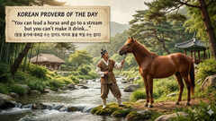 Korean proverb of the day: &ldquo;You can lead a horse and go to a stream but you can&rsquo;t make it drink...&rdquo;