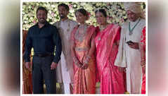 Salman poses with Pooja at her bro's wedding