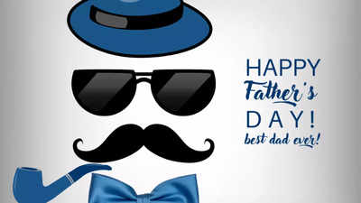 Happy Fathers Day Top Hat With Glasses Moustache And Black Bow