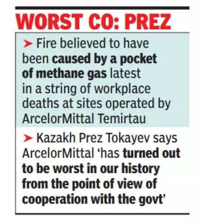 Kazakhstan Coal Mine: Blaze kills at least two at Kazakhstan coal mine -  Times of India