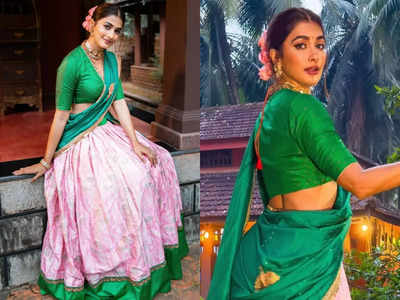 Green Color Kanjiveram Silk Zari Lehanga With Blouse Along With Embroidery  Duppta With Half Saree Lehenga Designer Half Saree Lehenga Choli - Etsy