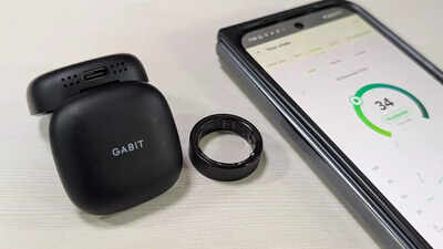 Gabit Smart Ring | Misura 7 | Black Finish | Tracker Attività Nuovo Box Aperto | Titanio