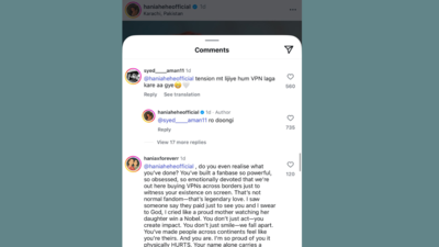 Pakistani actor Hania Aamir says 'ro doongi' as Indian fans use ...