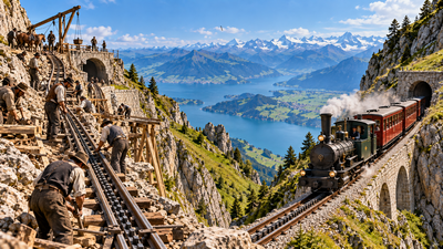 In 1889, Switzerland opened the Pilatusbahn after Eduard Locher
