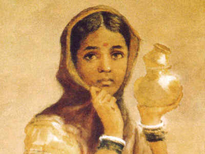 milkmaid by raja ravi varma