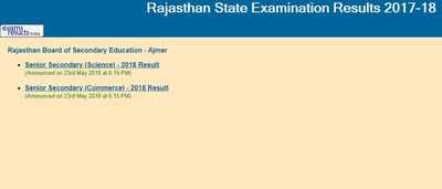 BSER 12th Result Rajasthan Board Class 12 results 2018 released