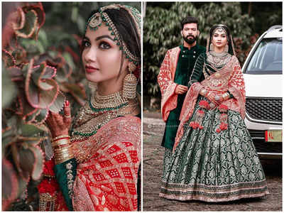Women Designer Dark Green Embroidered Heavy Silk Bridal Wedding Lehenga  Choli - CRAZYCLOTHS