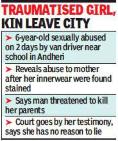 6-year-old testifies, driver gets 10 years for sex abuse in Mumbai | Mumbai  News - Times of India