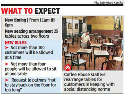 Kolkata Coffee House set to open on Thursday with fewer tables