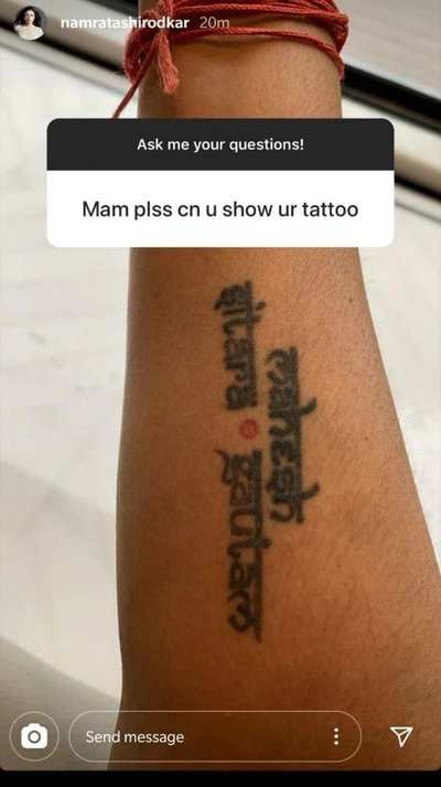 Viral Pic Namrata Shirodkar displays her forearm tattoo and it reads  Mahesh Gautam and Sitara  Telugu Movie News  Times of India