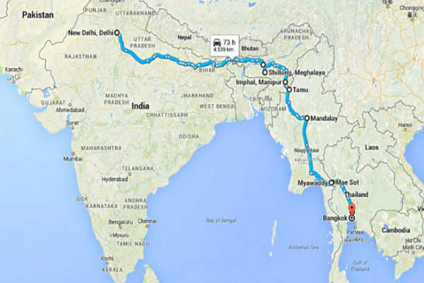 Delhi To Canada By Road Map India To Thailand By Road | Road Trip From India To Thailand | Times Of  India Travel