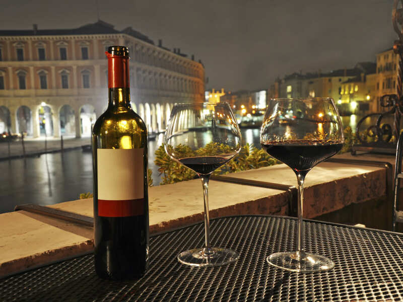 Savour a glass of wine The city of Venice
