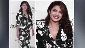 Priyanka Chopra looks drop-dead gorgeous in a monochrome floral attire
